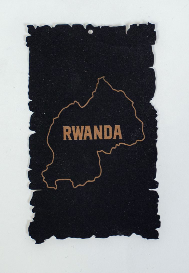 Heave Ho Rwanda coffee laser cut engraved paper sign