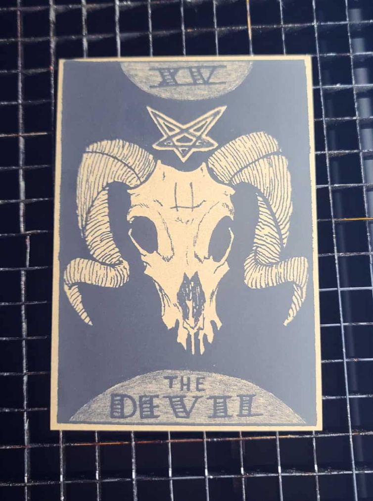 GhostyPants devil laser engraved cut paper